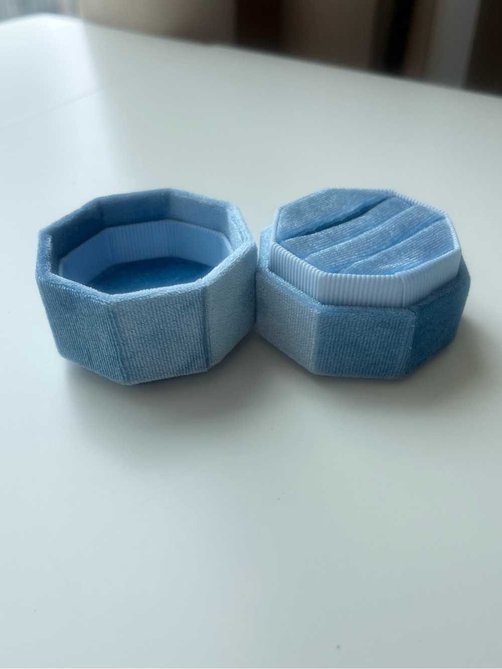 Blue Velvet Ring Box